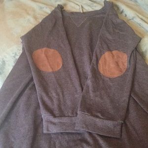 Purple Tunic With Brown Elbow Patches